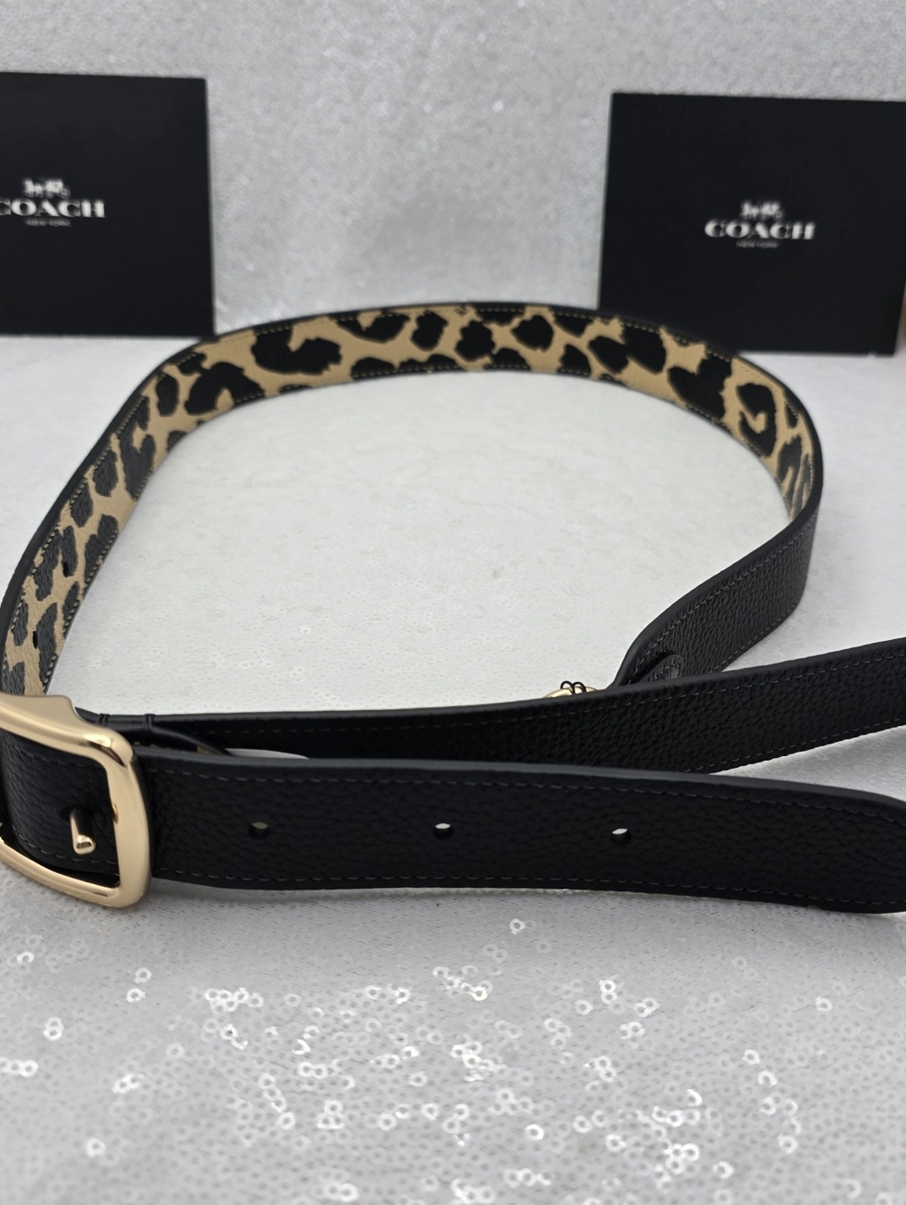 Coach Leather Leopard Print Replacement Reversible Adjustable Bag Strap - Picture 11 of 16